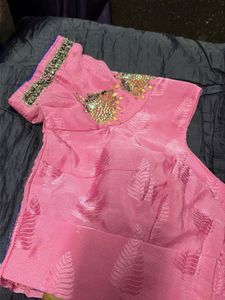 Exquisite Heavy Pink Saree with Embellishments💗🌸