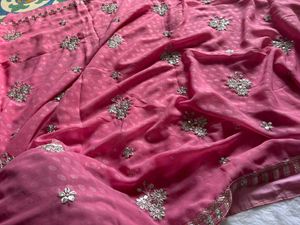 Elegant Pink Saree🥰