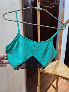 🇮🇳Freedom Sale🇮🇳Stylish Teal Crop Top