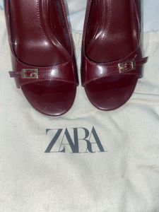 ZARA Slingback Maroon Heels- Never Used