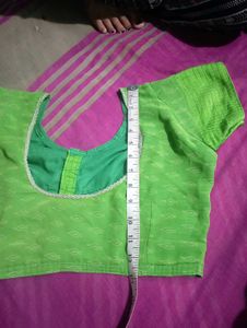 Bright Green Printed Blouse