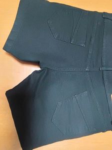 Black Fitted shorts with Button Detail