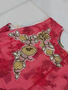 Beautiful Pink Floral Embroidered Anarkali