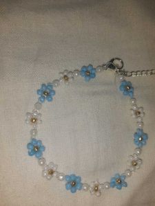 Blue Flower Beaded Bracelet💙