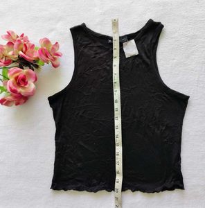 Stylish Black Velvet Tank Top