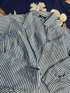 Blue Striped Pajama Set