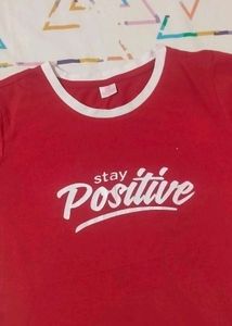 Red "Stay Positive" T-Shirt