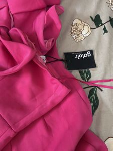Hot Pink Bow Detail Mini Dress
