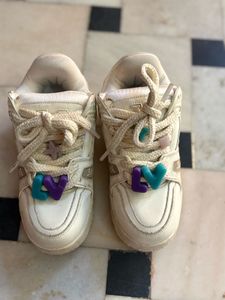 White Lace-Up Sneakers