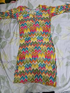 Vibrant Zigzag Print Kurta