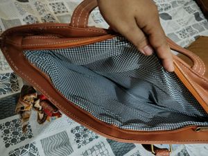 Tan Diamond Quilted Tote Bag