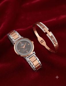 Elegant Two-Tone Watch with Matching Bracelet