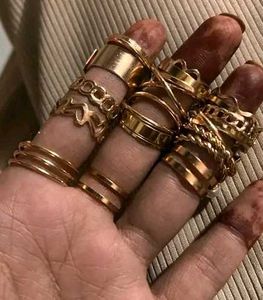 22 High-quality Gold-plated Rings set