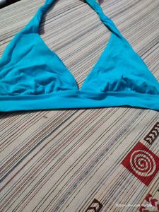 Blue Halter Bikini Top