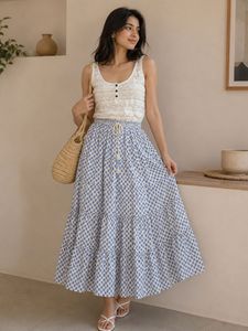 Bohemian Print Tiered Maxi Skirt