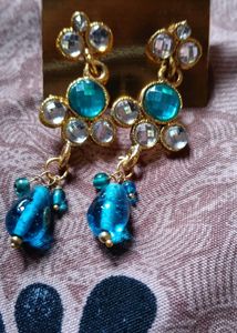 Stunning Blue Gemstone Dangle Earrings