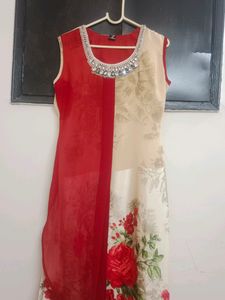 Embellished Neck Kurti With Stones
