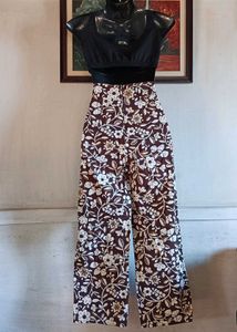 Floral Print Wide Leg Pants