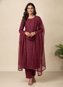 Maroon colour 💜💜Striped Kurta set