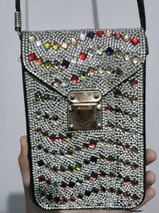 Chic Embellished Crossbody Phone Bag