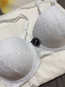 Elegant White Lace Bra
