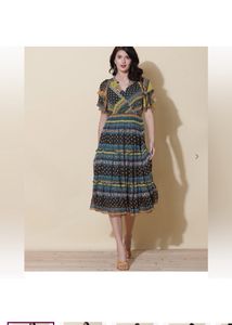 LABEL RITU KUMARPrinted Round-Neck A-line Dress