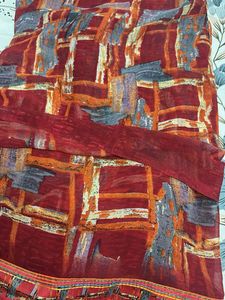 Vibrant Abstract Print Saree