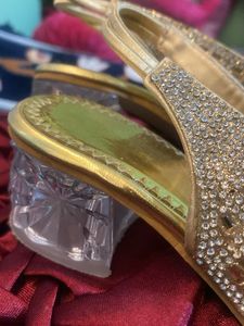for 9-10year old girls Sparkling Gold Heels with