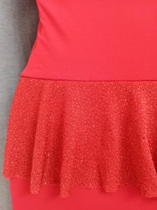 Hot Red Padded Tube Mini Dress For Women's