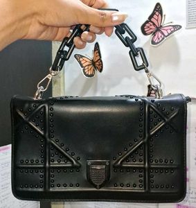 Chic Black Studded Sling Bag