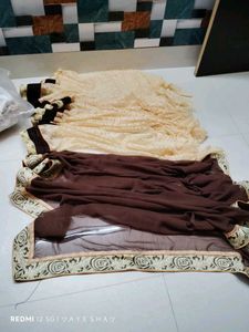 Elegant Brown &amp; Cream Saree