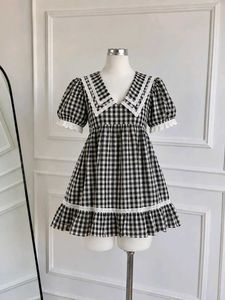 Gingham Puff Sleeve Mini Dress