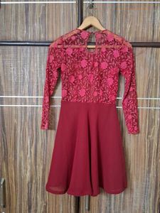 Mini Maroon Dress