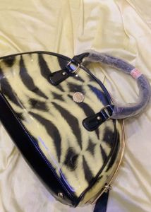 New Unique Zebra Print Dome Handbag