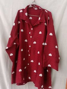 Maroon Heart Print shirt