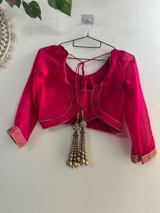 Heavy Bridal Vibrant Pink Ethnic Blouse