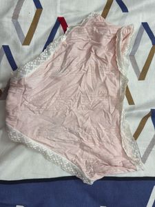 Pink Striped Lace Briefs/ Panty