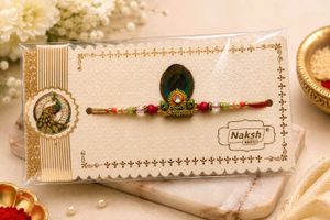 Designer Rakhi with Peacock Motif