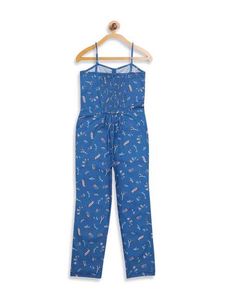 Elle Kids Blue Printed Jumpsuit .Rakhi Sell