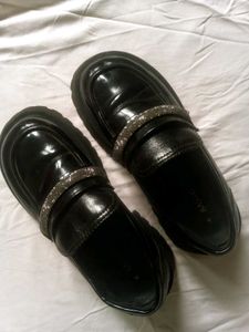 Chunky Loafers with Rhinestone Detail