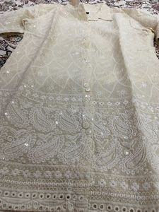 Embroidered Chikankari Kurta (White Co-ord set)