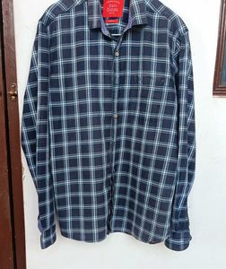 Men's Blue Plaid Casual Shirt
