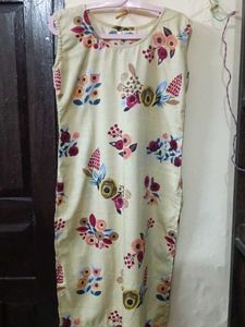 Light Yellow Floral Print Kurta
