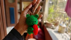 Crochet Bear Keychain