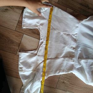 White kurta set + free orange heavy duppatta
