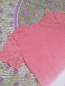 Lace Overlay Ombre Top