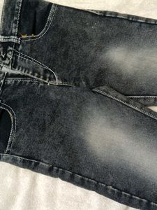 Stylish Washed Black Denim Jeans