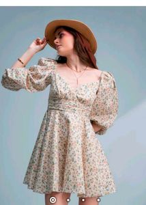 Floral Puff Sleeve Mini Dress