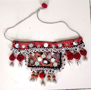 Boho Embroidered Shell Necklace