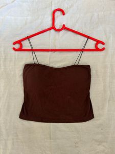 Brown Spaghetti Strap Tube Top